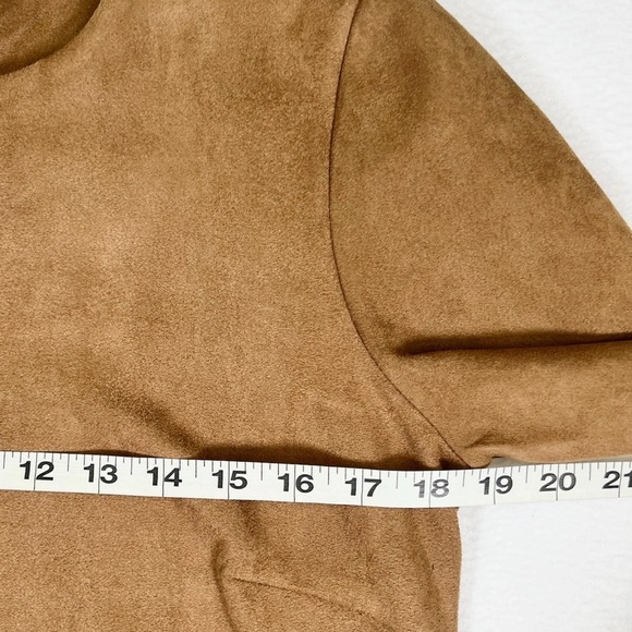 SPENSE Faux Suede Bohemian Studded Short Sleeve Midi Dress Neutral Hippie Size 8 - Picture 13 of 13